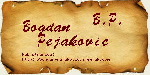 Bogdan Pejaković vizit kartica